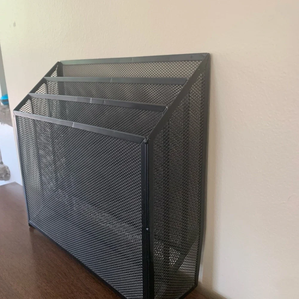 Mind Reader 3-Tier Jumbo Metal Mesh File Holder, Black
